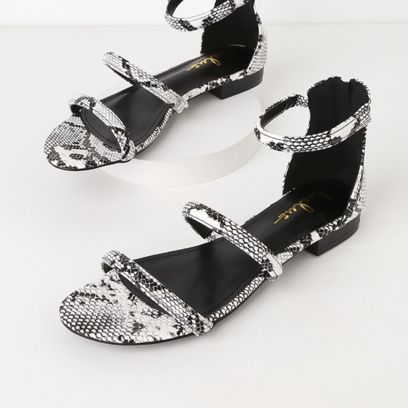New black and white snake sandals - Picture 4 of 4